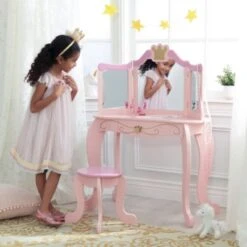 KidKraft Frisiertisch & Hocker Prinzessin, Rosa 8 KidKraft Frisiertisch & Hocker Prinzessin, Rosa -Kinderspielzeug 11857221 03