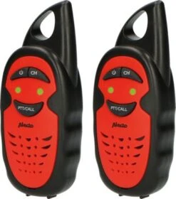 Alecto FR-05RD - Walkie Talkie Set Für Kinder - Reichweite Von Bis Zu 3 Kilometern, Schwarz/rot