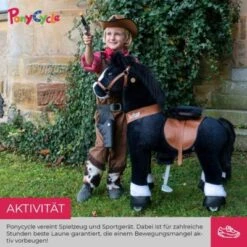 PonyCycle Kinder Reittiere Black Beauty Pferd Schwarz Medium Mit Sound - 3 Jahre Garantie -Kinderspielzeug 17022969 04