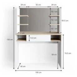 Vicco Schminktisch DAENERYS Weiß-Sonoma Frisiertisch Kommode Frisierkommode Spiegel 8 Vicco Schminktisch DAENERYS Weiß-Sonoma Frisiertisch Kommode Frisierkommode Spiegel -Kinderspielzeug 19335255 03