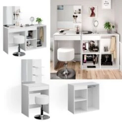 Vicco Schminktisch Frisiertisch Schminkkommode Isabelle + Hocker Beistellschrank -Kinderspielzeug 19337357 03