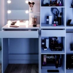 Vicco Schminktisch Frisiertisch Kommode Isabelle LED-Beleuchtung Beistellschrank -Kinderspielzeug 19337365 05