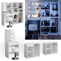 Vicco Schminktisch Frisiertisch Isabelle LED-Beleuchtung Hocker Beistellschrank 8 Vicco Schminktisch Frisiertisch Isabelle LED-Beleuchtung Hocker Beistellschrank -Kinderspielzeug 19337463 03
