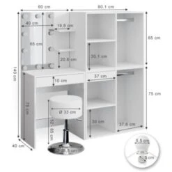 Vicco Schminktisch Frisiertisch Isabelle LED-Beleuchtung Hocker Beistellschrank 9 Vicco Schminktisch Frisiertisch Isabelle LED-Beleuchtung Hocker Beistellschrank -Kinderspielzeug 19337463 04