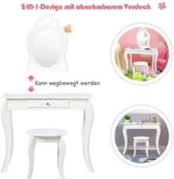 COSTWAY® Schminktisch Kinder Frisiertisch -Kinderspielzeug 21653373 05
