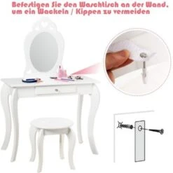 COSTWAY® Schminktisch Kinder Frisiertisch -Kinderspielzeug 21653373 06