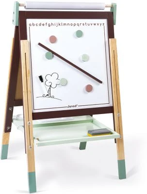 Janod Magnet- Und Kreidetafel Mit Zubehör, Braun/türkis 4 Janod Magnet- Und Kreidetafel Mit Zubehör, Braun/türkis – Bild 4