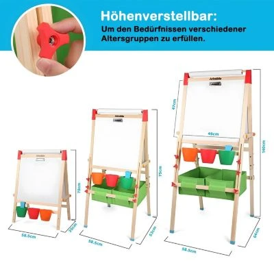 Arkmiido® Kindertafel Doppelseitig T03 Mit Aufbewahrungsboxen 4 Arkmiido® Kindertafel Doppelseitig T03 Mit Aufbewahrungsboxen – Bild 4
