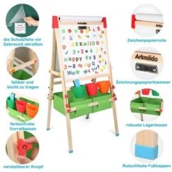 Arkmiido® Kindertafel Doppelseitig T03 Mit Aufbewahrungsboxen 10 Arkmiido® Kindertafel Doppelseitig T03 Mit Aufbewahrungsboxen -Kinderspielzeug 22006187 05