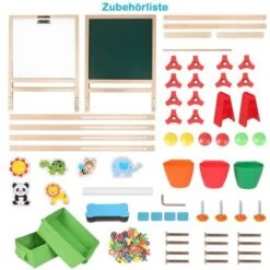 Arkmiido® Kindertafel Doppelseitig T03 Mit Aufbewahrungsboxen 11 Arkmiido® Kindertafel Doppelseitig T03 Mit Aufbewahrungsboxen -Kinderspielzeug 22006187 06
