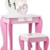 COSTWAY® Schminktisch Mit Hocker Cartoon-Muster