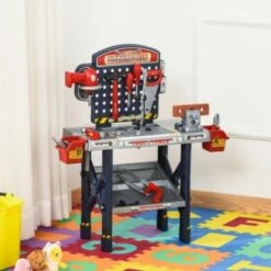 HOMCOM Kinder Werkbank Set Mit 55 Zubehörteilen -Kinderspielzeug 23676030 03