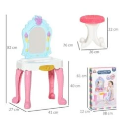 HOMCOM Kinderfrisiertisch-Set Mit Hocker Und Haartrockner 10 HOMCOM Kinderfrisiertisch-Set Mit Hocker Und Haartrockner -Kinderspielzeug 24237368 05