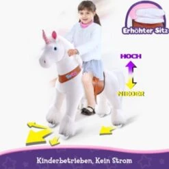 PonyCycle Kinder Reitspielzeug Weiß Einhorn Mit Bremsen Mit Klang Für 4-8 Jahre -Kinderspielzeug 24927807 05