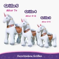 PonyCycle Kinder Reitspielzeug Weiß Einhorn Mit Bremsen Mit Klang Für 4-8 Jahre -Kinderspielzeug 24927807 06