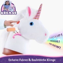 PonyCycle Kinder Reitspielzeug Weiß Einhorn Mit Bremsen Mit Klang Für 3-5 Jahre -Kinderspielzeug 24927813 06