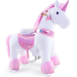 PonyCycle Reittier Kinder Reitspielzeug Rosa Einhorn Mit Bremsen Mit Klang Für 3-5 Jahre Rollenspielzeug Cowboy Reittiere -Kinderspielzeug 24927820 03