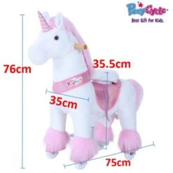 PonyCycle Reittier Kinder Reitspielzeug Rosa Einhorn Mit Bremsen Mit Klang Für 3-5 Jahre Rollenspielzeug Cowboy Reittiere -Kinderspielzeug 24927820 04