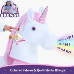 PonyCycle Reittier Kinder Reitspielzeug Rosa Einhorn Mit Bremsen Mit Klang Für 3-5 Jahre Rollenspielzeug Cowboy Reittiere -Kinderspielzeug 24927820 06