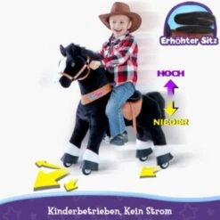 PonyCycle Kinder Reitspielzeug Schwarz Pferd Mit Bremsen Mit Klang Für 3-5 Jahre 11 PonyCycle Kinder Reitspielzeug Schwarz Pferd Mit Bremsen Mit Klang Für 3-5 Jahre -Kinderspielzeug 24927822 06