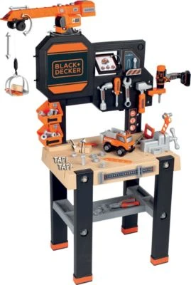 Smoby Black+Decker Werkbank Mit Kran 1 Smoby Black+Decker Werkbank Mit Kran