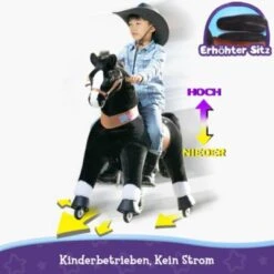 PonyCycle Quad Reitpferd Kinder Reittier Kinderfahrzeuge Kuscheltiere Aufsitz Plüsch Fohlen Schwarz Pferd Mit Bremsen Mit Klang Für Alter 7+ -Kinderspielzeug 25233437 05