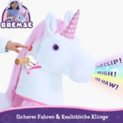 PonyCycle Reitpferd Rosa Einhorn Kinder Reittier Outdoor-Spielzeug Mit Bremsen Mit Klang Für Alter 7+ -Kinderspielzeug 25233445 04