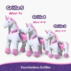 PonyCycle Reitpferd Rosa Einhorn Kinder Reittier Outdoor-Spielzeug Mit Bremsen Mit Klang Für Alter 7+ -Kinderspielzeug 25233445 06