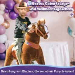 PonyCycle Reitpferd Kinder Reittier Tretauto Outdoor-Spielzeug Fohlen Braun Pferd Mit Bremsen Mit Klang Für Alter 7+ -Kinderspielzeug 25233449 03