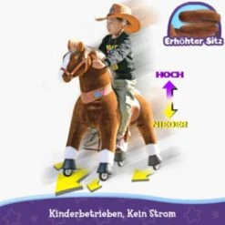 PonyCycle Reitpferd Kinder Reittier Tretauto Outdoor-Spielzeug Fohlen Braun Pferd Mit Bremsen Mit Klang Für Alter 7+ -Kinderspielzeug 25233449 05