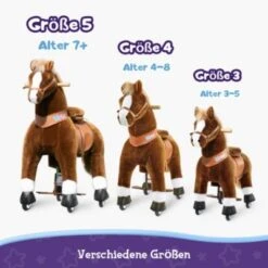 PonyCycle Reitpferd Kinder Reittier Tretauto Outdoor-Spielzeug Fohlen Braun Pferd Mit Bremsen Mit Klang Für Alter 7+ -Kinderspielzeug 25233449 06