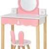 COSTWAY® Schminktisch Kaninchenform Mit Spiegel & Hocker