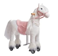 PONNIE Mechanisches Pferd Auf Rollen Tiara S Mit Rosa Sattel