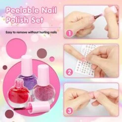 Enbaoxin Kinderschminkspielzeug-Set Kinderschminkset Mädchen Mit Schminkkoffer, Kindermädchen Plüschtasche Kinderschminkspielzeug Geschenk Für Mädchen 3 5 8 Jahre -Kinderspielzeug 30180782 03