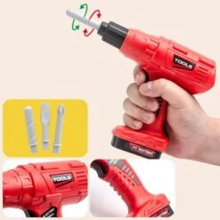 Syntek Werkzeugkasten Für Kinder Simulation Wartungswerkzeug Bohrmaschine Schraubendreher Reparatur Spielhaus Kinderspielzeug -Kinderspielzeug 30598454 03