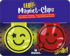 Moses. Verlag LED-Magnet-Clips Smile, 2 Stück, Farblich Sortiert -Kinderspielzeug 30613283 05