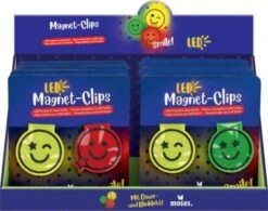 Moses. Verlag LED-Magnet-Clips Smile, 2 Stück, Farblich Sortiert -Kinderspielzeug 30613283 06