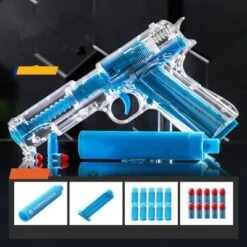 Syntek Fluoreszierende Spielzeugpistole Für Kinder Leuchtende Muschelauswurf-Soft-Bullet-Kinderspielzeugpistole