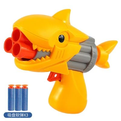 Syntek Cartoon-Form Soft Bullet Gun Kinderspielzeug Schwamm Weiche Kugel Cartoon Drei-Loch Kleine Pistole Kinderspielzeug