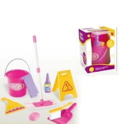 Enbaoxin Kindersimulation Mini-Reinigungswerkzeuge Besen Mop Eimer Spielzeug Set