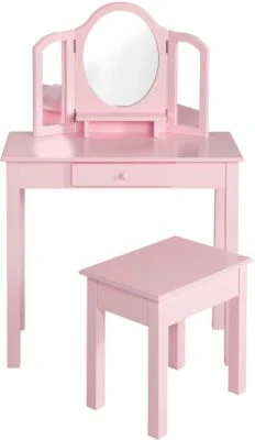 Roba Schminktisch Mit Hocker, Rosa Lackiert